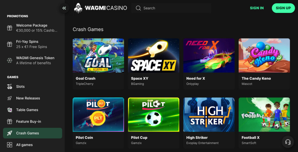 Wagmi Crash Games
