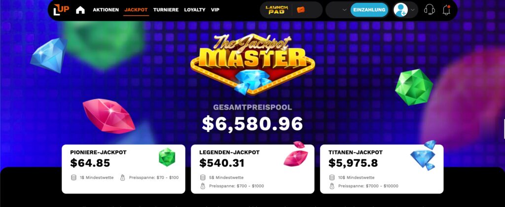 The Jackpot Master zeigt dir die aktuellen Casino Jackpots an