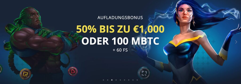50% bis zu 1.000 Euro oder 100 mBTC im Golden Star Crypto Casino