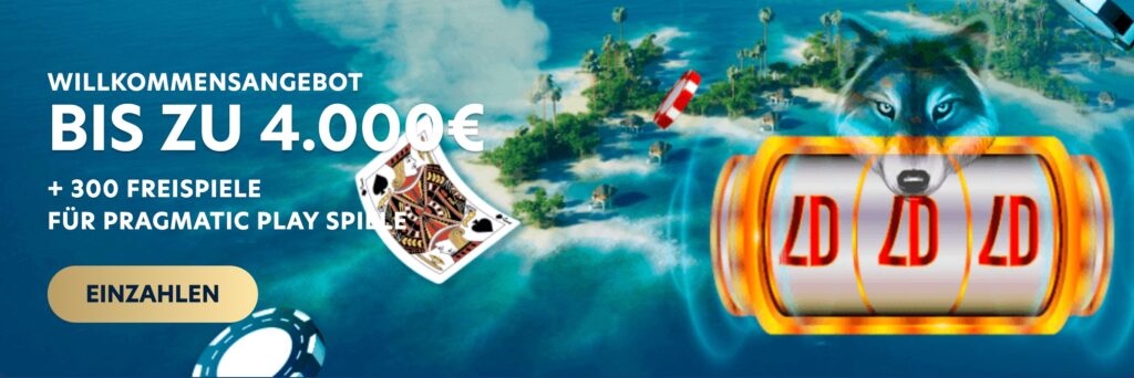 Lucky Dreams Willkommensangebot von bis 4.000 Euro plus 300 Freispiele