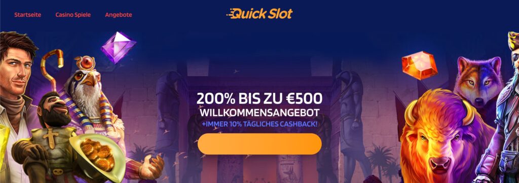Quick Slot Crypto Casino Willkommensbonus bis zu 500 Euro