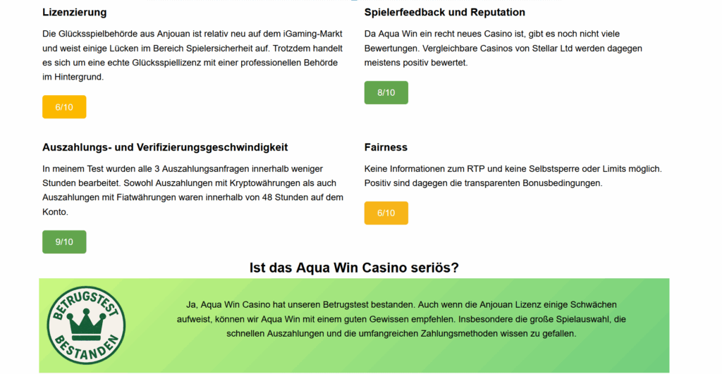 Beispiel Betrugstest