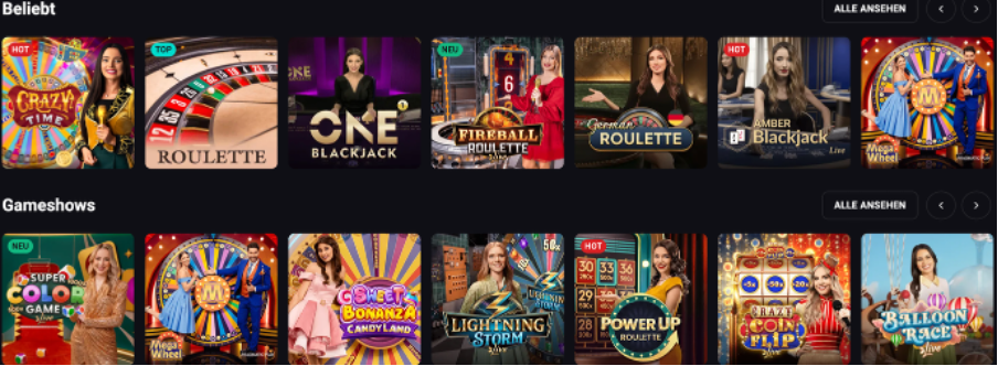 Live Casino und Tische im SlotLounge Casino