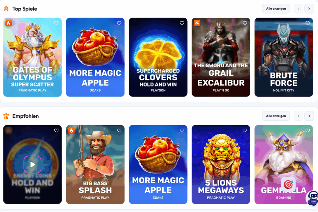 Spiele und Filterfunktionen bei Spinrise Casino