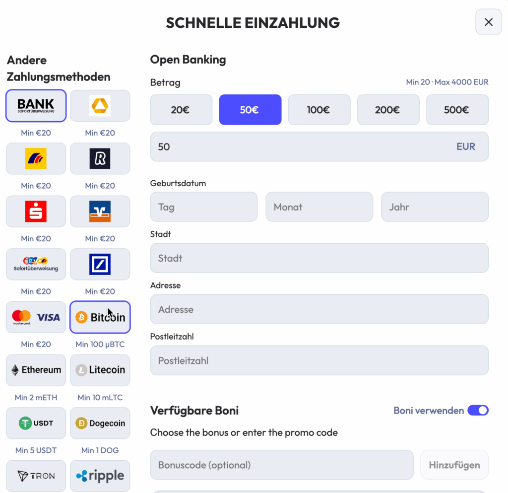 Spinrise Casino Zahlungen